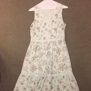loft lacy floral flare dress